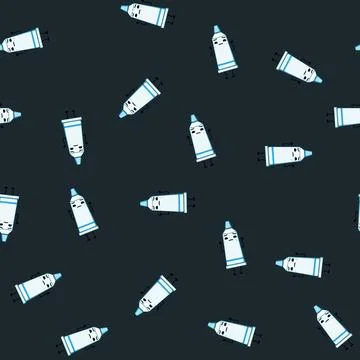 Seamless pattern dentist toothpaste character cartoon vector Stock Illustration