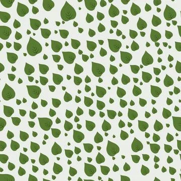Seamless pattern design of abstract green leaves on neutral background Stock Illustration