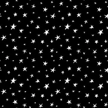 Seamless pattern design abstract sky stars, simple doodle lines scandinavian  Illustrazione stock