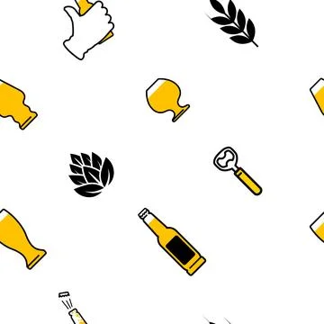 Seamless pattern design for beer store Stock Illustration