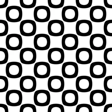 Seamless pattern  design  with black ring pattern on white background. Stock Illustration