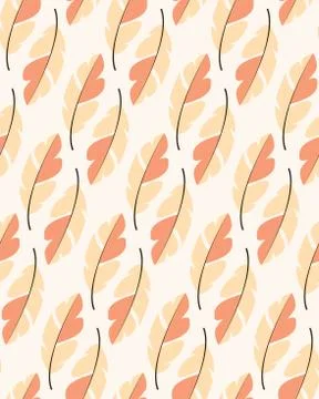 Seamless pattern design with bohemian hand drawn feathers Stock Illustration