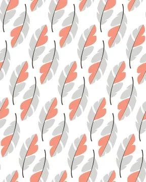 Seamless pattern design with bohemian hand drawn feathers Stock Illustration