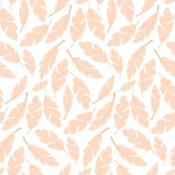 Seamless pattern design with bohemian hand drawn feathers Stock Illustration