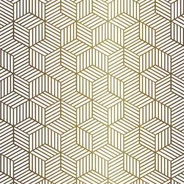 Seamless pattern design digital golden geometric shapes abstract graphic 3d Stock Illustration