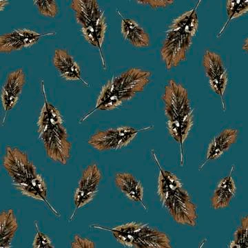 Seamless pattern design with feathers Stock Illustration