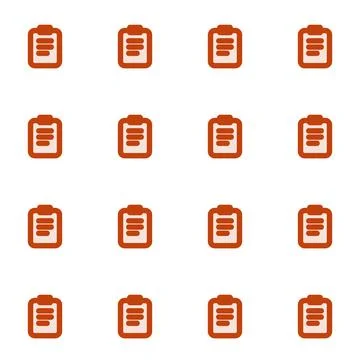 Seamless Pattern Design Featuring Multiple Orange Clipboard Icons on White .. Stock Illustration