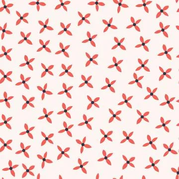 Seamless pattern design with hand drawn flowers and floral elements Stock Illustration