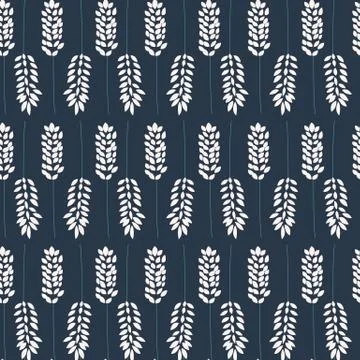 Seamless pattern design with hand drawn flowers and floral elements 库存插图