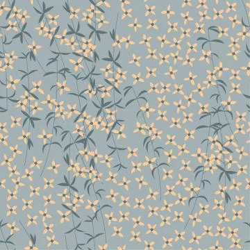 Seamless pattern design with hand drawn flowers and floral elements 스톡 일러스트