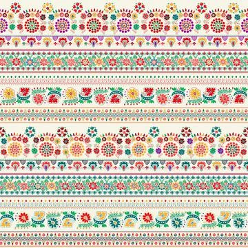 Seamless pattern design inspired by traditional Hungarian embroidery Stock Illustration