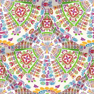 Seamless pattern design inspired by traditional Hungarian embroidery Stock Illustration