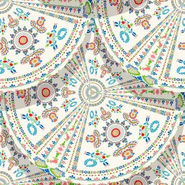Seamless pattern design inspired by traditional Hungarian embroidery Stock Illustration