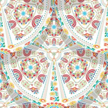 Seamless pattern design inspired by traditional Hungarian embroidery Stock Illustration
