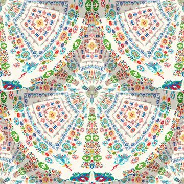Seamless pattern design inspired by traditional Hungarian embroidery Stock Illustration
