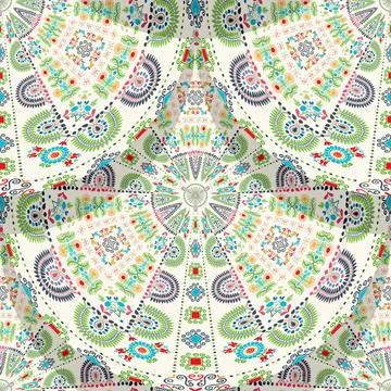 Seamless pattern design inspired by traditional Hungarian embroidery Stock Illustration