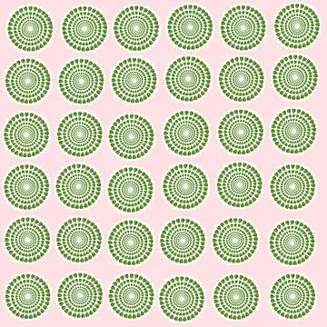 Seamless pattern design with mulberry green leaves circles 스톡 사진