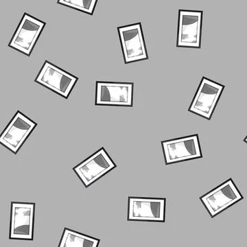 Seamless pattern design photo frame cartoon vector Illustrazione stock