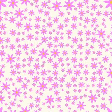 Seamless pattern design of pink flowers on neutral background 库存插图