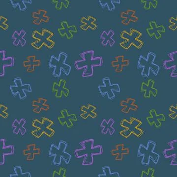 Seamless pattern design shape abstract doodle background illustration Stock Illustration