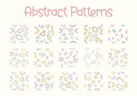Seamless pattern design shape abstract doodle background illustration for d.. Stock Illustration