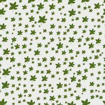 Seamless pattern design of small green leaves shapes on neutral background Stock Illustration
