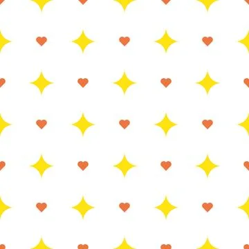 Seamless pattern design with sparkling star and hearth element in vector Illustrazione stock