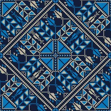 Seamless pattern design with traditional Palestinian embroidery motif Stock Illustration