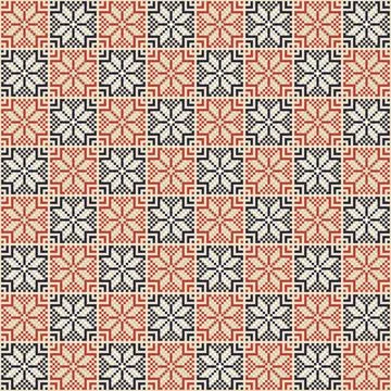 Seamless pattern design with traditional Palestinian embroidery motif Stock Illustration