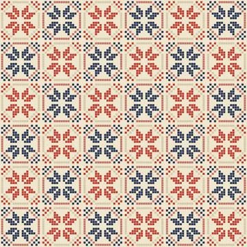 Seamless pattern design with traditional Palestinian embroidery motif Stock Illustration