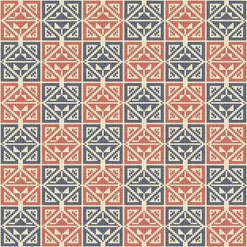 Seamless pattern design with traditional Palestinian embroidery motif Stock Illustration