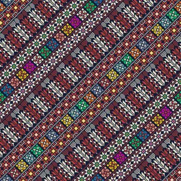 Seamless pattern design with traditional Palestinian embroidery motif イラスト素材