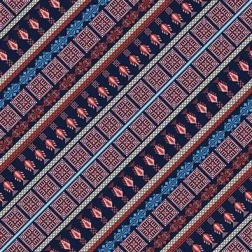Seamless pattern design with traditional Palestinian embroidery motif イラスト素材