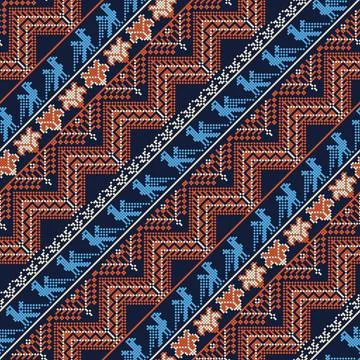 Seamless pattern design with traditional Palestinian embroidery motif 스톡 일러스트
