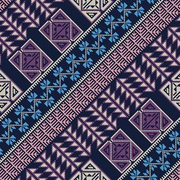 Seamless pattern design with traditional Palestinian embroidery motif Illustrazione stock