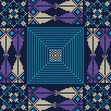 Seamless pattern design with traditional Palestinian embroidery motif 스톡 일러스트