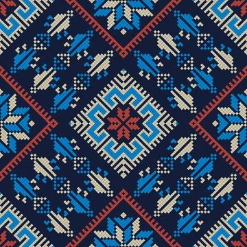 Seamless pattern design with traditional Palestinian embroidery motif イラスト素材