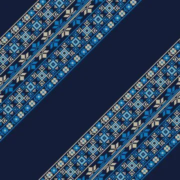 Seamless pattern design with traditional Palestinian embroidery motif Stock Illustration