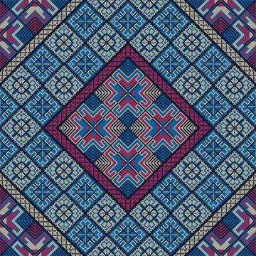 Seamless pattern design with traditional Palestinian embroidery motif Illustrazione stock