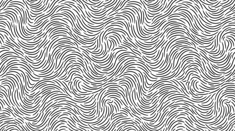 Seamless pattern design with wavy black lines on white background for textile Stock Illustration