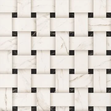 Seamless pattern design with white marble geometric lines. Stock Photos