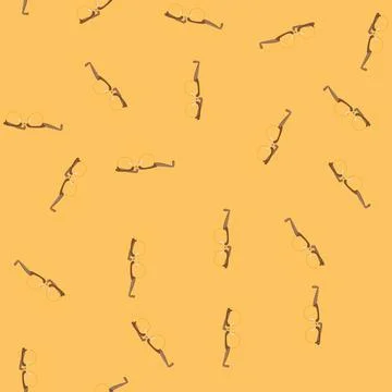 Seamless pattern desk computer glasses cartoon vector Stockillustratie
