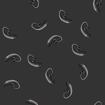 Seamless pattern desk headset audio cartoon vector Illustrazione stock