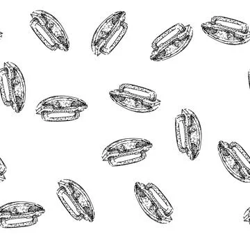 Seamless pattern desk ink blotter sketch hand drawn Stock Illustration