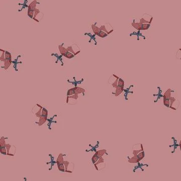 Seamless pattern desk office chair cartoon vector Stock Illustration