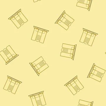 Seamless pattern desktop book reading stand cartoon vector Stock Illustration
