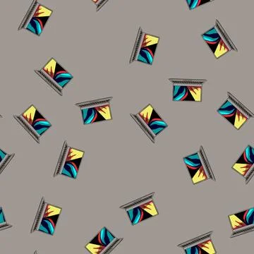 Seamless pattern desktop laptop computer cartoon vector イラスト素材