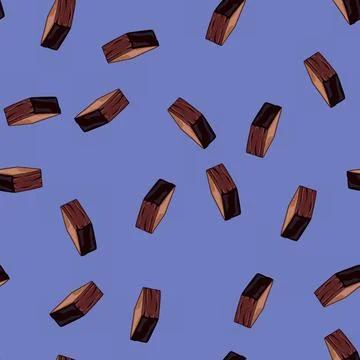 Seamless pattern dessert brownie cartoon vector Stock Illustration