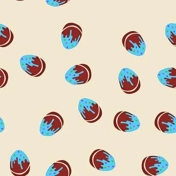 Seamless pattern dessert chocolate egg cartoon vector 스톡 일러스트