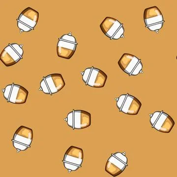 Seamless pattern dessert honey jar cartoon vector Stock Illustration